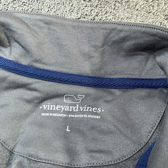 Vineyard Vines Sweater Men Large Gray Quarter Zip Pullover Outdoor Preppy Casual - Picture 6 of 9